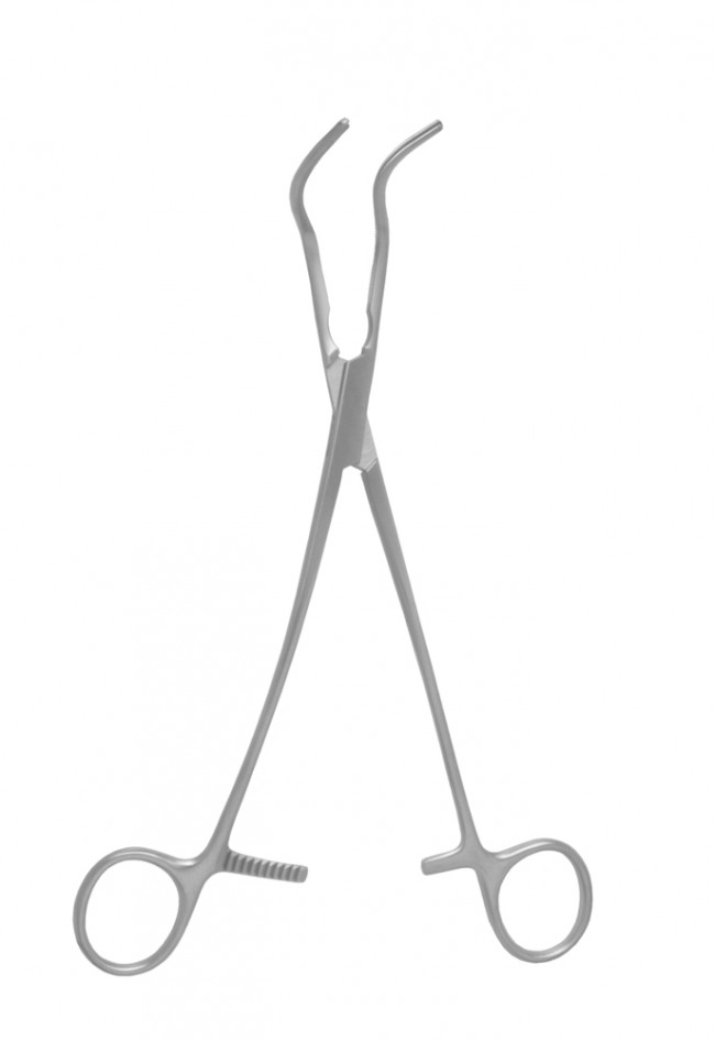 Debakey Abdominal Aorta Clamp, Spoon-Shaped On Flat Jaws, Jaws 5.0 Cm, 1x2 Debakey Teeth, 9" (23.0 Cm)